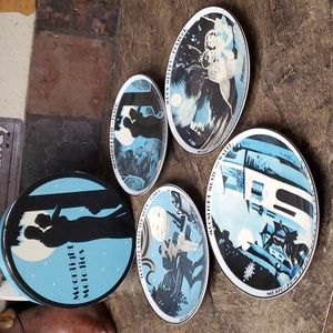 Moonlight Melodies 4 - 8" Plates BIA Cordon Bleu Turquoise Romantic Decor